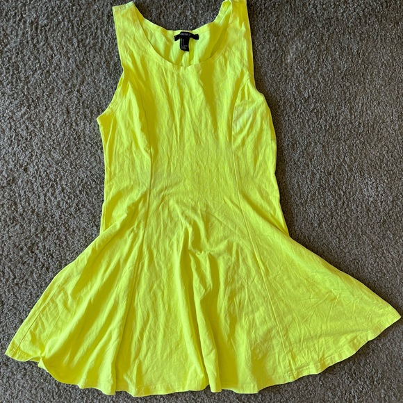neon yellow skater dress JAYLEY Yellow Sequin Skater Dress with Feather Trim